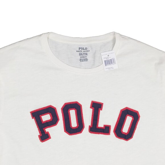 NEW Vintage Polo Ralph Lauren T Shirt! Creme Embroidered POLO on Front Custom Ft - Picture 2 of 2